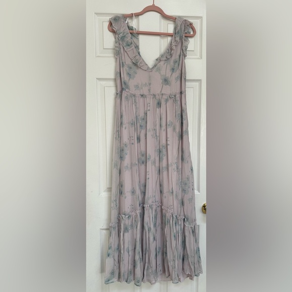Chic Pink Pleated Maxi Dress - Picture 1 of 4